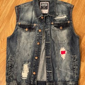 Parish Nation jean vest. Size XL. Used.